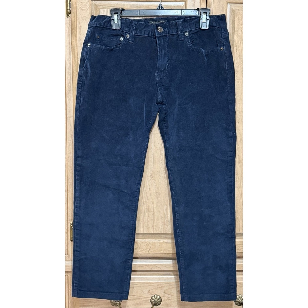 Banana Republic Mens Corduroy Pants Size 33x32 Blue Stretch Cotton Straight Leg